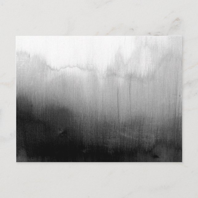 Modern Black and White Watercolor Gradient Postcard (Front)