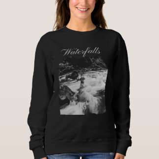Modern Black and White Waterfalls Sweatshirt