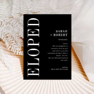 Modern black and white wedding announcement