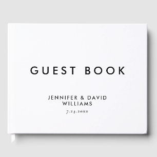 Modern Black and White Wedding Guest Book