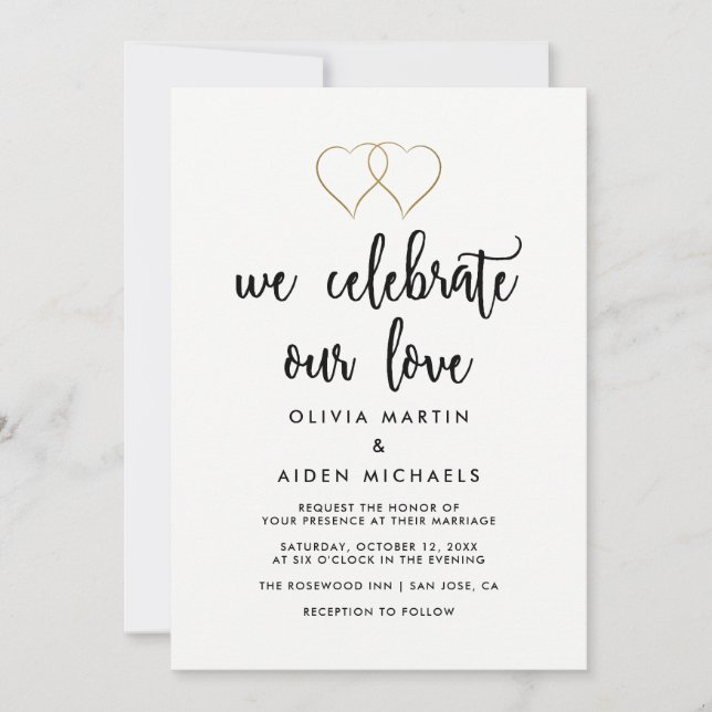 Modern Black and White Wedding Invitation (Front)