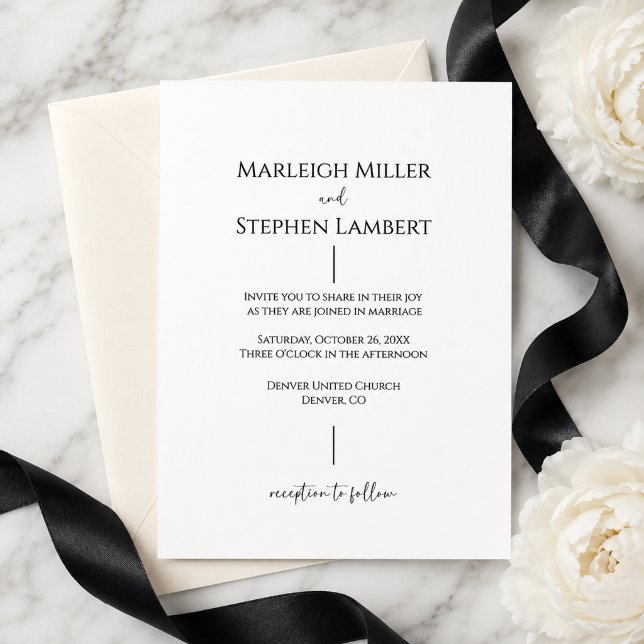 Modern Black and White Wedding Invitation (Creator Uploaded)