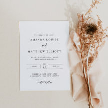 Modern Black and White Wedding Invitation