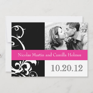 Modern Black and White Wedding Invitation
