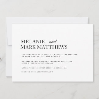 Modern Black and White Wedding Invitations