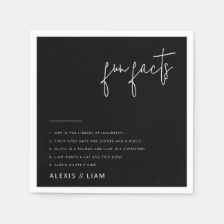 Modern Black and White Wedding Napkins
