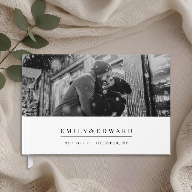 Modern Black and White Wedding Photo Guest Book (Creator Uploaded)
