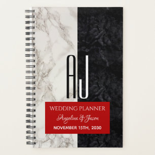 Modern Black and White Wedding Planner Book