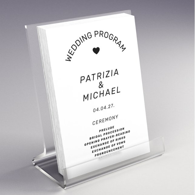 Modern Black and White Wedding  Program Flyer (Creator Uploaded)