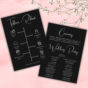 Modern Black and White Wedding Timeline Icons Program