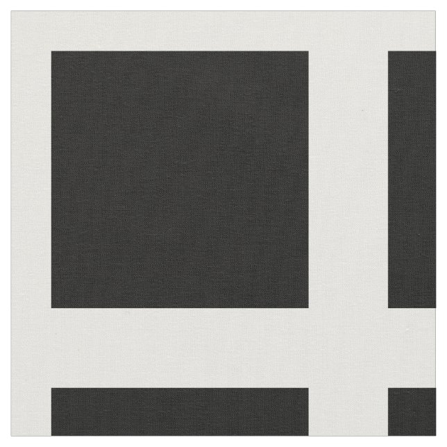 Modern Black and White Windowpane Squares Fabric (Close Up)