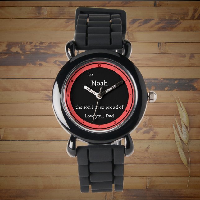 Modern Black and White with Red Circle Watch (Creator Uploaded)