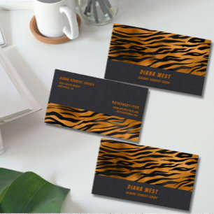 Modern Black Animal Print Business Card