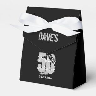 Modern Black Any Age 50th Birthday Party Favour Box
