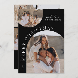 Modern Black Arch Layout Christmas Photo template