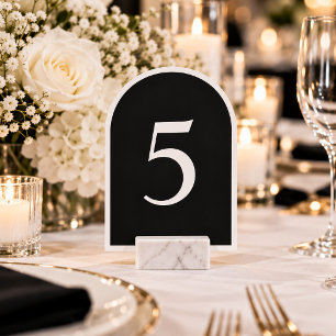 Modern Black Arch Wedding Table Number Cards