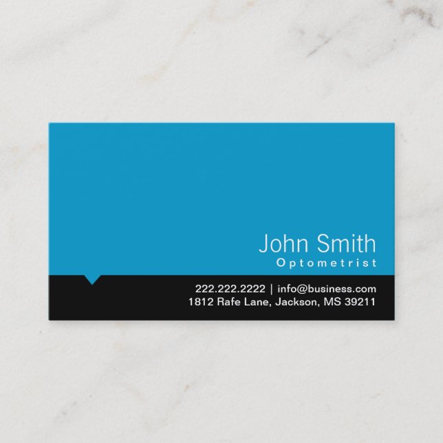 Modern Black Bar Optometrist Business Card (Front)