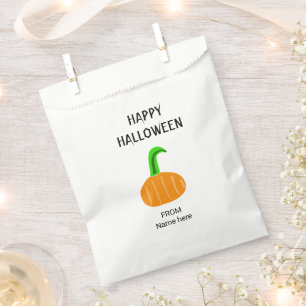 modern black bat script halloween party favour bag
