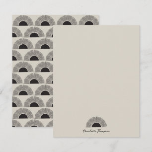 Modern Black & Beige Sunset Abstract Art Pattern Card