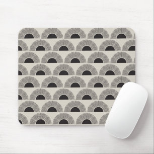 Modern Black & Beige Sunset Abstract Art Pattern Mouse Pad
