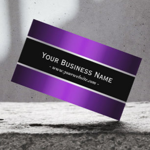 Modern Black Belt Metallic Purple Elegant Business Card