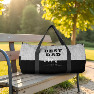 Modern Black Best Dad Ever Father's Day Duffle Bag