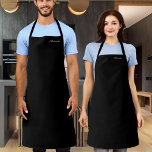 Modern Black Blank template,  White Script Apron<br><div class="desc">Modern Black,  Blank Template White Script Apron, 
TEMPLATE for a name  in  WHITE type
Matching Kitchen towel and cutting board.  Featuring an easy-to-personalise template that is perfect for a custom kitchen.</div>