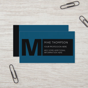Modern Black Blue Business Card