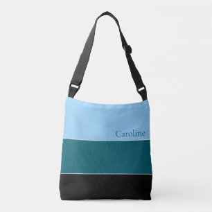 Modern Black Blue Turquoise Crossbody Bag