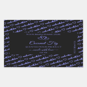 Modern Black Blue Word Cloud Product Labels Hearts