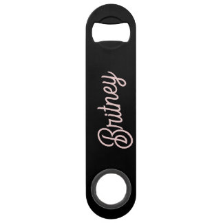 Modern Black Blush Dusty Pink Monogram and Name