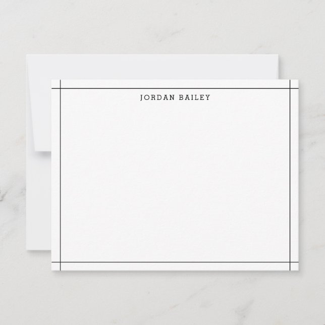 Modern Black Border Architect Modern Professional  Card (Front)