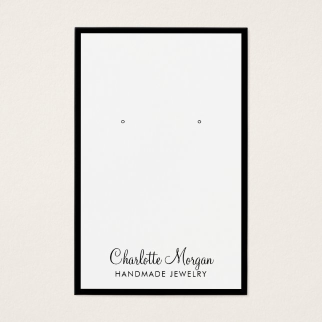 Modern Black Border Jewellery Earring Display Card (Front)