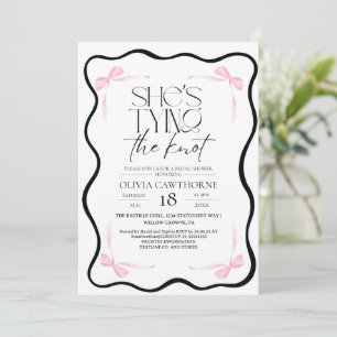 Modern Black Bow  Bridal Shower Invitation