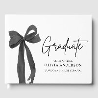 Modern Black Bow Coquette Graduate Graduation