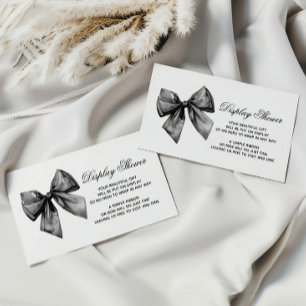 Modern Black Bow Display Baby Shower Enclosure Card