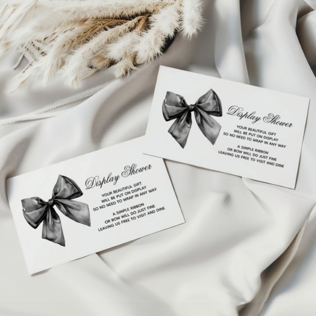 Modern Black Bow Display Baby Shower Enclosure Card (Creator Uploaded)