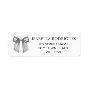 Modern Black Bow Return Address Label