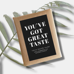 Modern black box seal packaging label