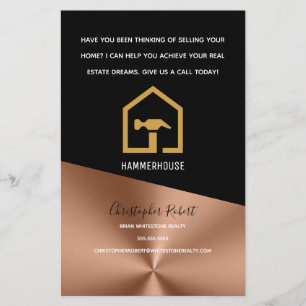 Modern Black & Bronze Construction Building Flyer