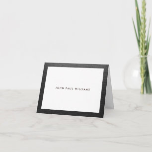 Modern Black Brushed Metal Elegant Stylish Classic Note Card