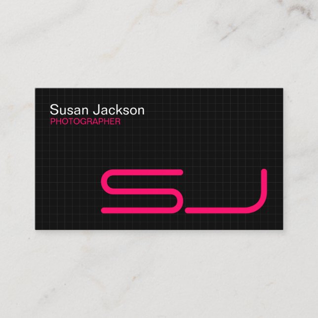 Modern Black Business Card (Front)