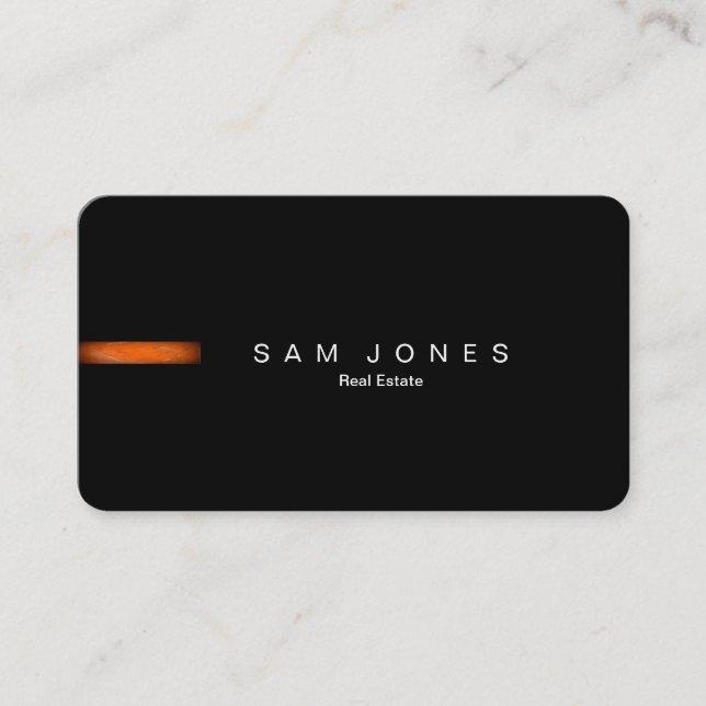 Modern Black Business Card (Front)