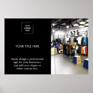 Modern Black Business Logo Advertisement Photo Poster
