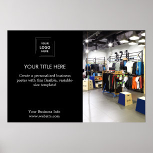 Modern Black Business Logo Advertising Display Poster