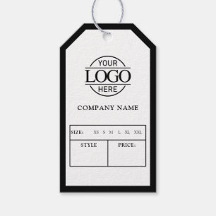 Modern Black Business Logo Clothing Price Hang Tag
