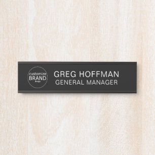 Modern Black Business Logo Company Office Door Sig Sign
