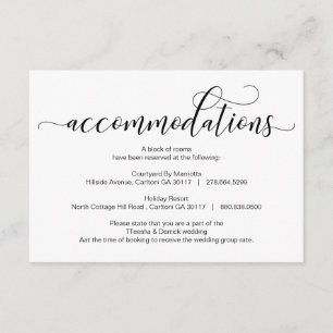 Modern Black Calligraphy, Accommodations Enclosure Card