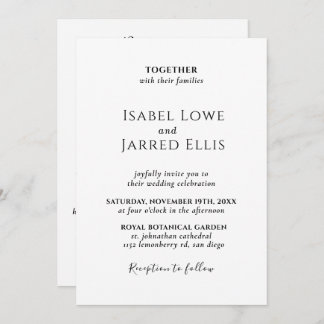 Modern Black Calligraphy All in One Wedding Invitation