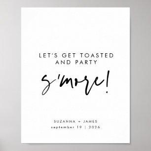 Modern Black Calligraphy S'mores Bar Sign